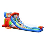 HAPPY HOP Veliki dvostruki vodeni tobogan Hot Summer, plavo-narančasti
