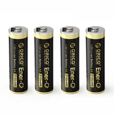 ORICO Punjiva litijska baterija Ener-G EG5C AA, 1,5 V, 2100 mWh, USB-C, 4 kom