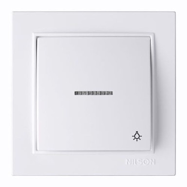 NILSON Tipkalo za svjetlo s tinjalicom, bijela