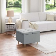 Otoman za pohranu 60x60x45 cm tkanina, svijetlo siva