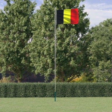 Belgijska zastava i jarbol, aluminijski, 6,23 m