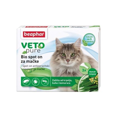 BEAPHAR Ampule protiv nametnika Bio Spot On za mačke, 3 pipete