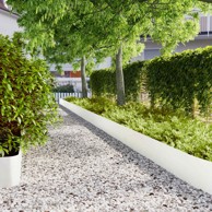 Rubovi za travnjak 20 kom Bijeli 25x103 cm Hladno valjani čelik