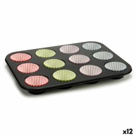 KINVARA Kalupi za muffine, 7 x 7 x 3 cm, 35 x 3 x 26,5 cm, ploča za pećnicu, 12 kom, višebojni