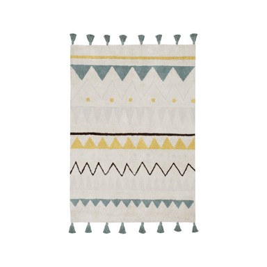 LORENA CANALS Krem periv/ručno rađen pamučan dječji tepih 140x200 cm Azteca Vintage Blue