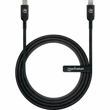 MANHATTAN Kabel 394291, Lightning (M) na USB Type-C (M), 1 m, crni