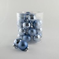 Staklene kuglice set 24 kom, 4 cm, svijetloplave