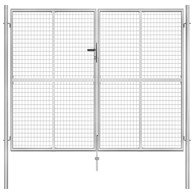 Dvorišna vrtna vrata od pocinčanog čelika, 306 x 250 cm, srebrna