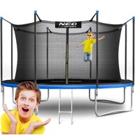 NEO-SPORT Vrtni trampolin 374 cm (12 ft), unutarnja mreža i ljestve, plavi