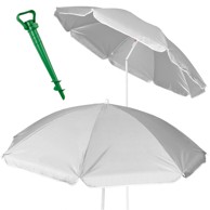 Vrtni suncobran za plažu, podesivi i sklopivi, UV zaštita, 150 cm, siva