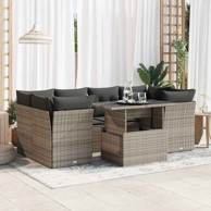 7-dijelni set vrtnih sofa sivi od poliratana