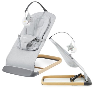 MOBY SYSTEM Ležaljka ljuljačka 2u1, do 9 kg, siva