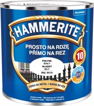 HAMMERITE Boja za metal Straight to Rust 0,25 L, sjajno bijela