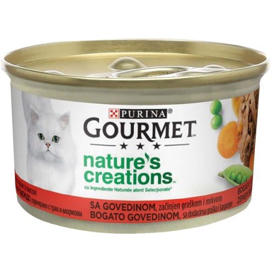 GOURMET Hrana za životinje NATURES CREATION GOVEDINA GRAŠAK I MRKVA, 85 g