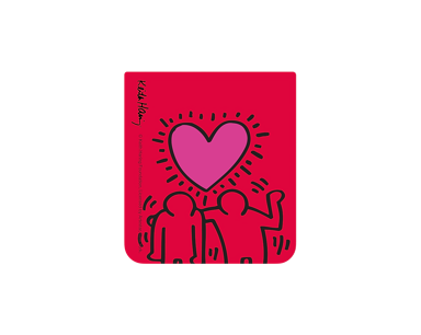 DESIGNED FOR SAMSUNG Prozirna zaštitna maska Keith Haring Love za Samsung Galaxy Flip5, crvena