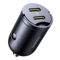 BASEUS Auto punjač Tiny Star 30W 3A 2xUSB-C, crni