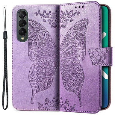 Preklopna futrola za Samsung Galaxy Z Fold4 5G, leptir, ljubičasta