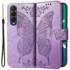 Preklopna futrola za Samsung Galaxy Z Fold4 5G, leptir, ljubičasta