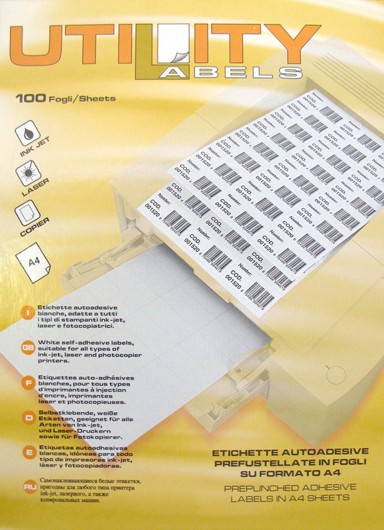 UTILITY Etikete, 210 × 297 mm