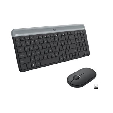 LOGITECH Tipkovnica + miš MK470 Slim Wireless, crna, bežična