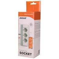 ORNO Produžni kabel s 3 Schuko utičnice, ugradbeni - OR-GM-9001/W-G(GS)