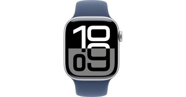 APPLE Pametni sat 10, 42 mm, GPS, aluminijski, sport, S/M, srebrni/denim