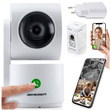 BERDSEN IP kamera BD-942, rotirajući monitor za bebe, 3 MP, bijela