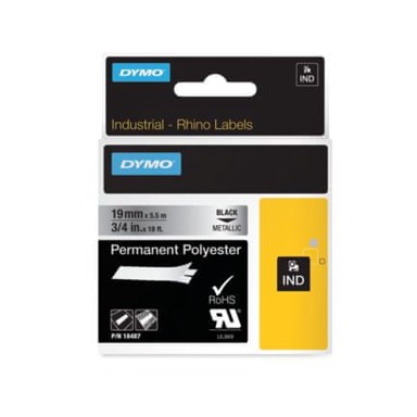 DYMO IND Rhino traka 19 mm × 5,5 m, trajni poliester, metalik (18487)