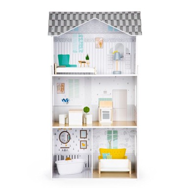 Drvena kućica za lutke GRACE, s namještajem