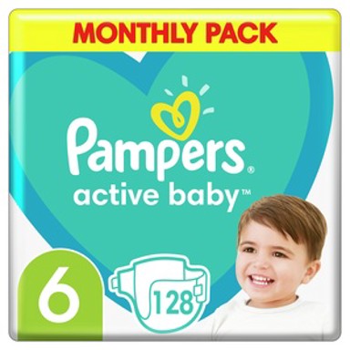 PAMPERS Active Baby mjesečno pakiranje S6, 128 kom