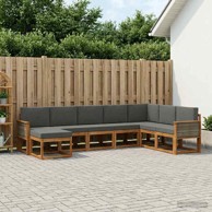 Set vanjskih sofa, 8 kom, 306 x 187,5 x 73 cm, čvrsto drvo akacije, prirodna i antracit