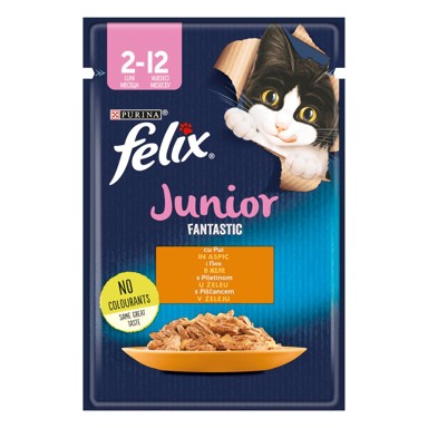 FELIX FANTASTIC Hrana za mačiće Junior s piletinom u želeu, 85g