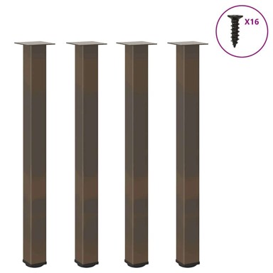 Noge za barski stol od čelika, 4 kom, 90–92 cm (80 mm), prirodna