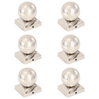 Poklopci za stupove 6 kom kuglasti čelični 91 x 91 mm