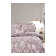 MILA HOME Posteljina 200x220 cm za bračni/produženi krevet od renforce pamuka s uključenom plahtom 4-dijelna ružičasta