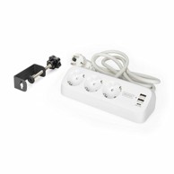 DIGITUS Stolni razdjelnik DA-70626 3x220V 2xUSB 1,5 m, bijela