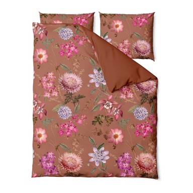 BONAMI SELECTION Posteljina Blossom 200x220 cm od pamučnog satena za bračni krevet Terakota smeđa