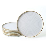 HERMIA Tanjuri u setu 6 kom od kamenine, bijeli, ⌀ 27 cm