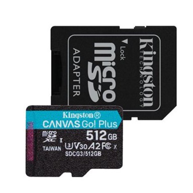 KINGSTON Memorijska kartica Canvas Go Plus Micro 512GB SDCG3/512GB SDXC 512GB Class 10 UHS-I + adapter