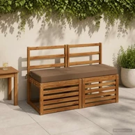 Jastučići za klupu Soest 2 kom 100 x 40 x 8 cm melange, sivosmeđi