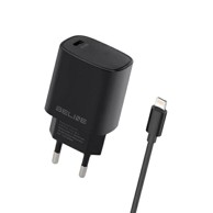 BELINE Kućni punjač BLNCB20L, 20W, PD3.0, USB-C, Lightning kabel, crni