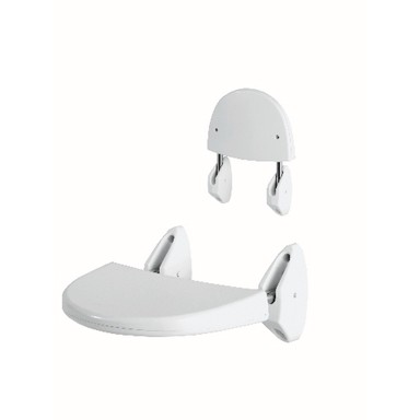 Sklopiva sjedalica za kadu/tuš, zidna montaža 36x40 cm, ABS+304 cijev, bijela