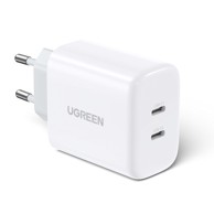 UGREEN Punjač USB-C+USB-C 40W, PD 20W+20W, EU, bijeli