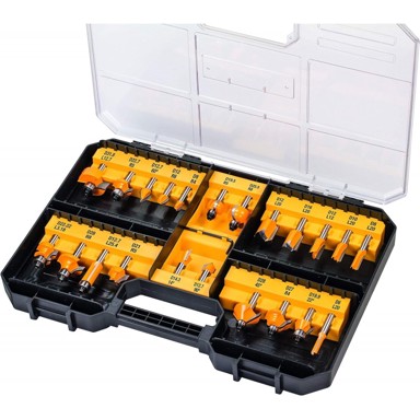 DEWALT Set glodala za drvo DT90017, 22 komada, 8 mm prihvat