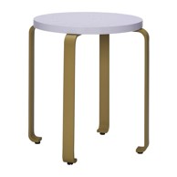 HÜBSCH Stolac Smile od jasenovog drva smeđe-plavi