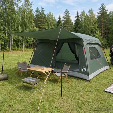 Obiteljski šator s krovom 420 x 305 x 200 cm, maslinastozeleni