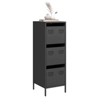 Visoka komoda crna 39x35x103,5 cm čelična