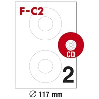 FORNAX Etikete ILK za CD/DVD, fi 117 mm, 100 listova