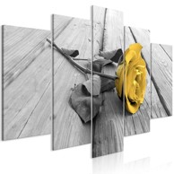 Slika Rose on Wood (iz pet dijelova) Wide Yellow 200x100