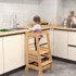 COSTWAY Montessori kuhinjski stalak, sigurnosna ograda, prirodni